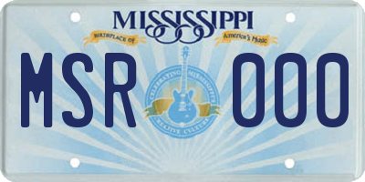 MS license plate MSR000