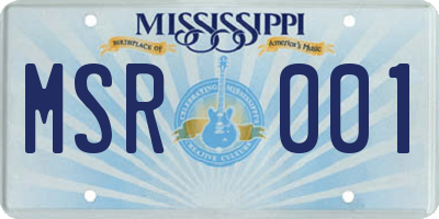 MS license plate MSR001