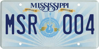 MS license plate MSR004