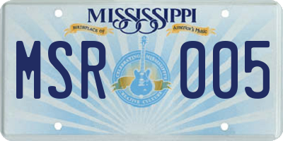MS license plate MSR005