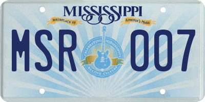 MS license plate MSR007