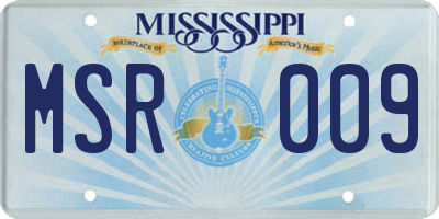 MS license plate MSR009