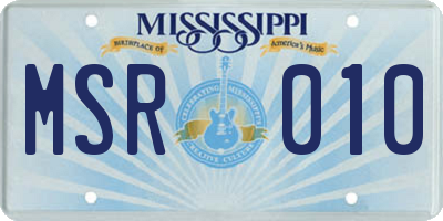 MS license plate MSR010