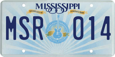 MS license plate MSR014