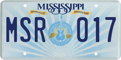 MS license plate MSR017