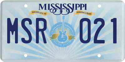 MS license plate MSR021