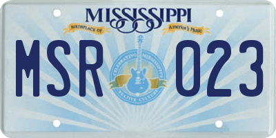 MS license plate MSR023