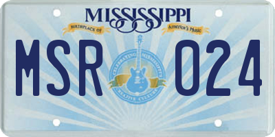 MS license plate MSR024