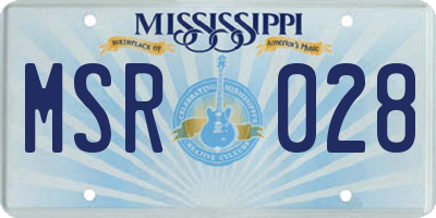 MS license plate MSR028