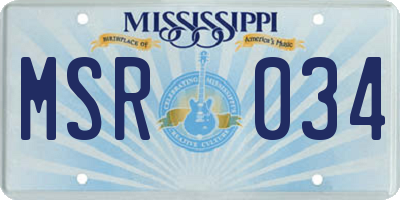 MS license plate MSR034