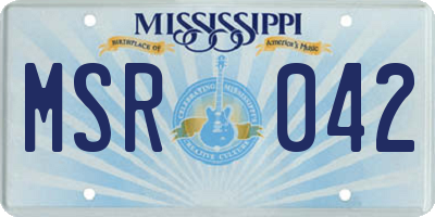 MS license plate MSR042