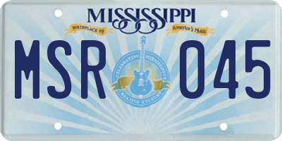 MS license plate MSR045