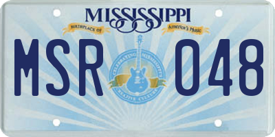 MS license plate MSR048
