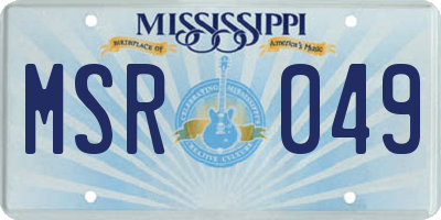 MS license plate MSR049