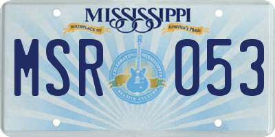 MS license plate MSR053