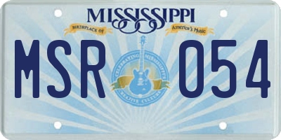 MS license plate MSR054