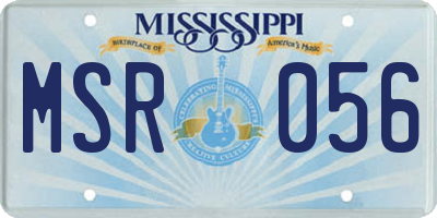 MS license plate MSR056