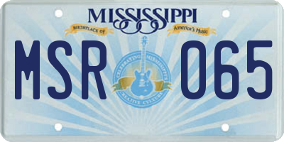 MS license plate MSR065