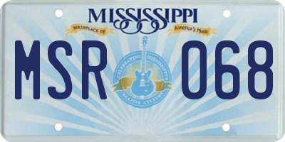 MS license plate MSR068