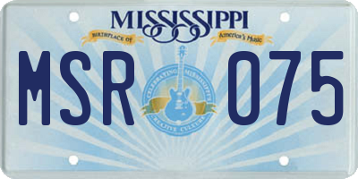 MS license plate MSR075