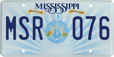 MS license plate MSR076