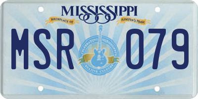MS license plate MSR079