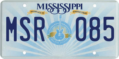 MS license plate MSR085