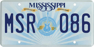 MS license plate MSR086