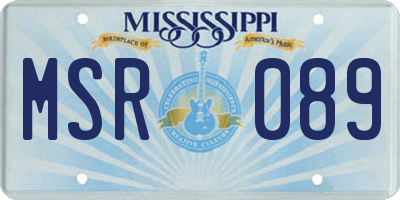 MS license plate MSR089