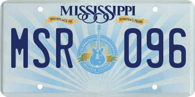 MS license plate MSR096