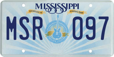 MS license plate MSR097