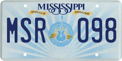 MS license plate MSR098