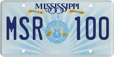 MS license plate MSR100