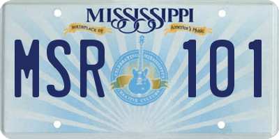 MS license plate MSR101