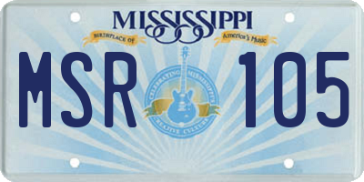MS license plate MSR105