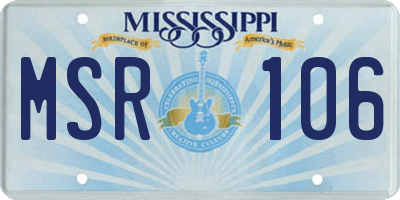 MS license plate MSR106