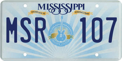 MS license plate MSR107