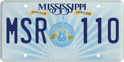 MS license plate MSR110