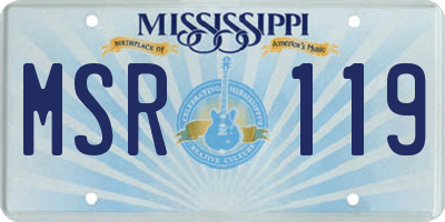 MS license plate MSR119