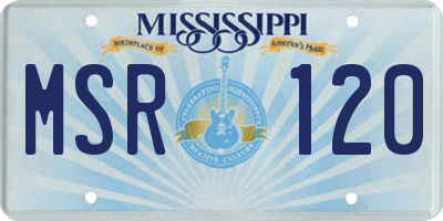 MS license plate MSR120