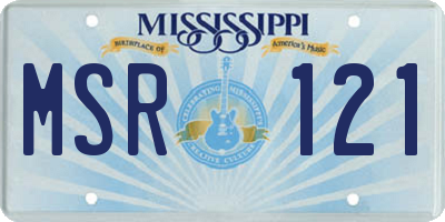 MS license plate MSR121