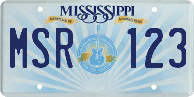 MS license plate MSR123