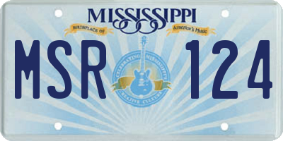 MS license plate MSR124