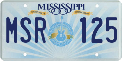 MS license plate MSR125