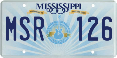 MS license plate MSR126