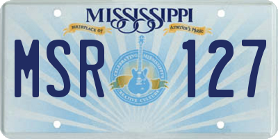 MS license plate MSR127