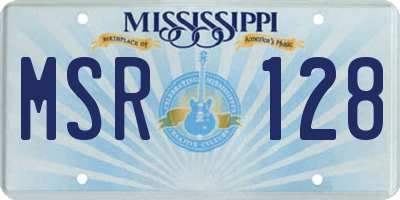 MS license plate MSR128