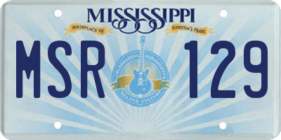 MS license plate MSR129