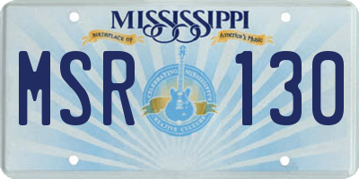 MS license plate MSR130