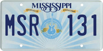 MS license plate MSR131